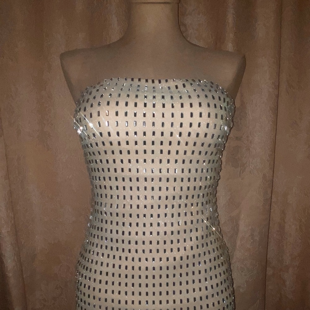 Rhinestone Windsor White Dress